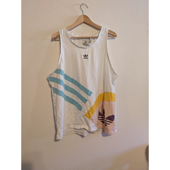 Adidas 90s style striped embroidered tank top size XL - Picture 1 of 8